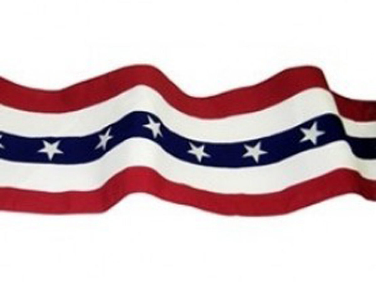 Bunting - 3' Tall Roll with Stars - Red, White, Blue