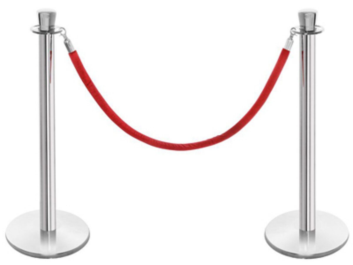 Rope and Stanchion Red Velvet Rope 8'