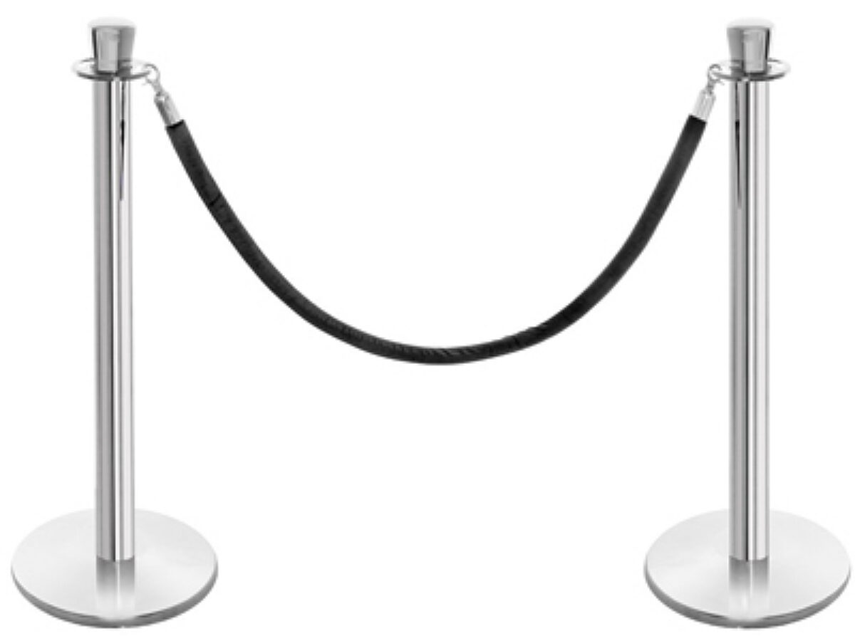 Rope and Stanchion Black Velvet Rope 8'