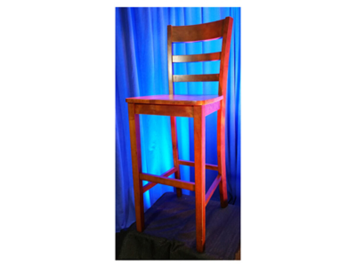 Stool - High Wooden w/ Back