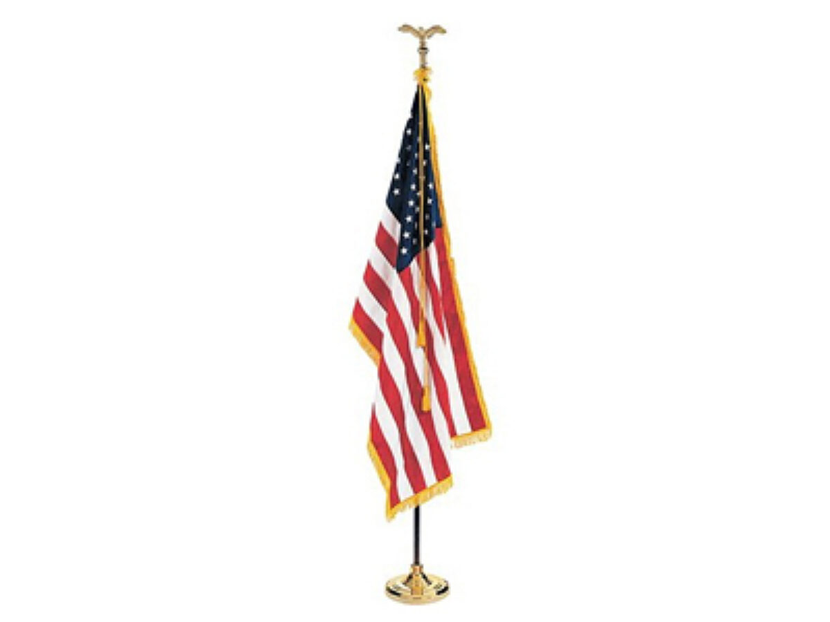 US Flag - 3'x5' Deluxe Display Set w/ Fringe