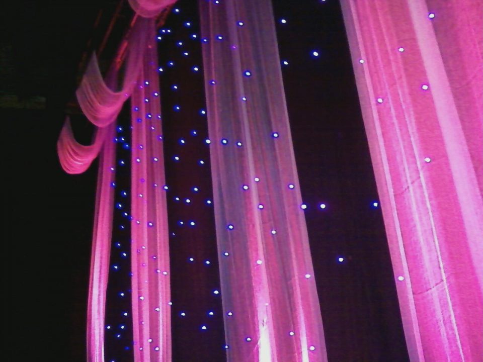 Star Drop With Sheer Fabric